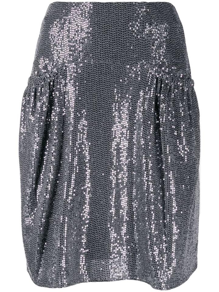 Steffen Schraut Sequin Skirt - Silver