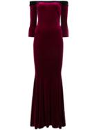 Norma Kamali Contrast Trim Fishtail Dress - Red