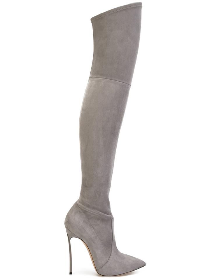 Casadei Over-the-knee Blade Boots - Grey
