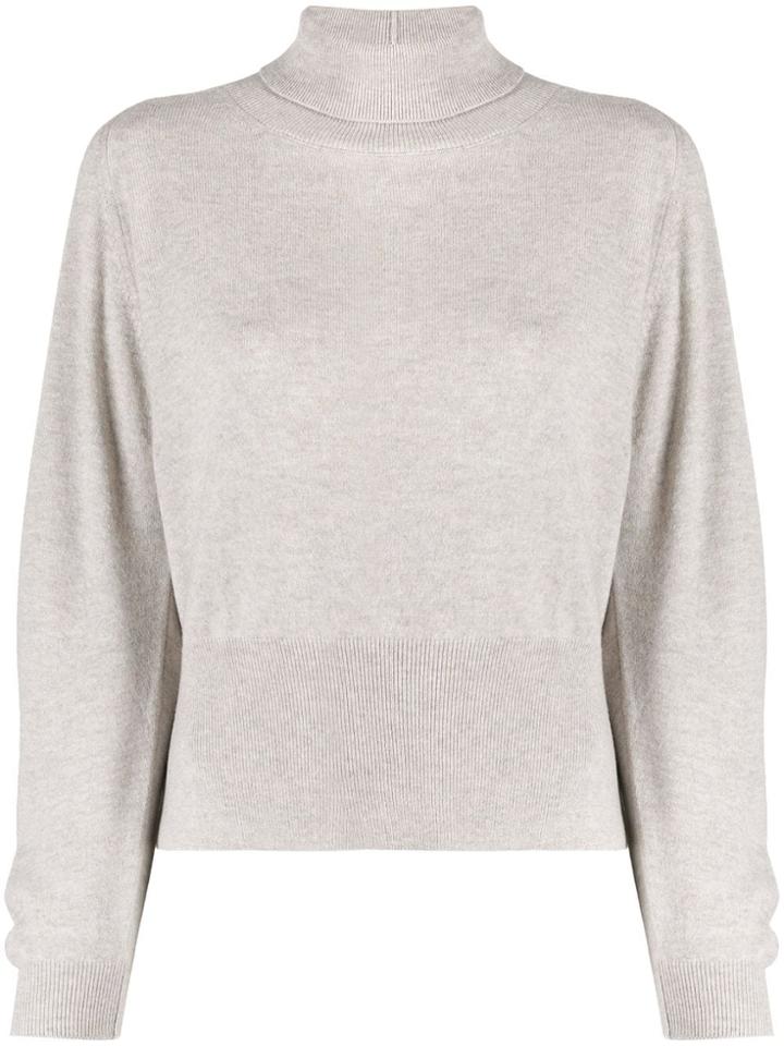 Fabiana Filippi Turtleneck Side Slit Jumper - Neutrals