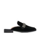 Newbark Melanie Flat Velvet Mules - Black