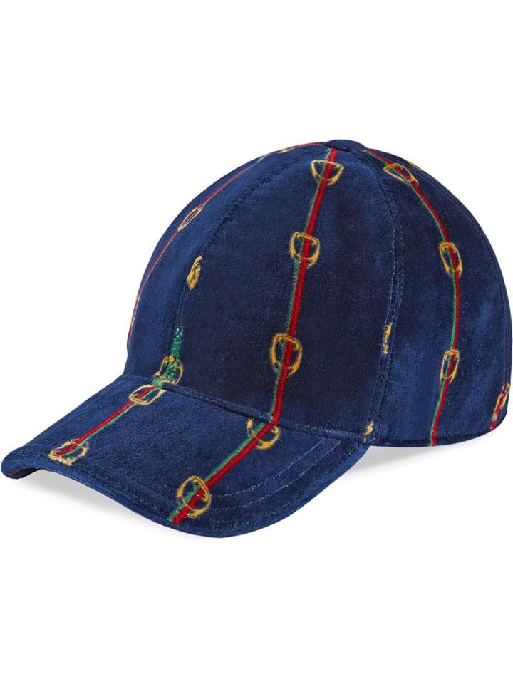 Gucci Printed Chenille Hat - Blue