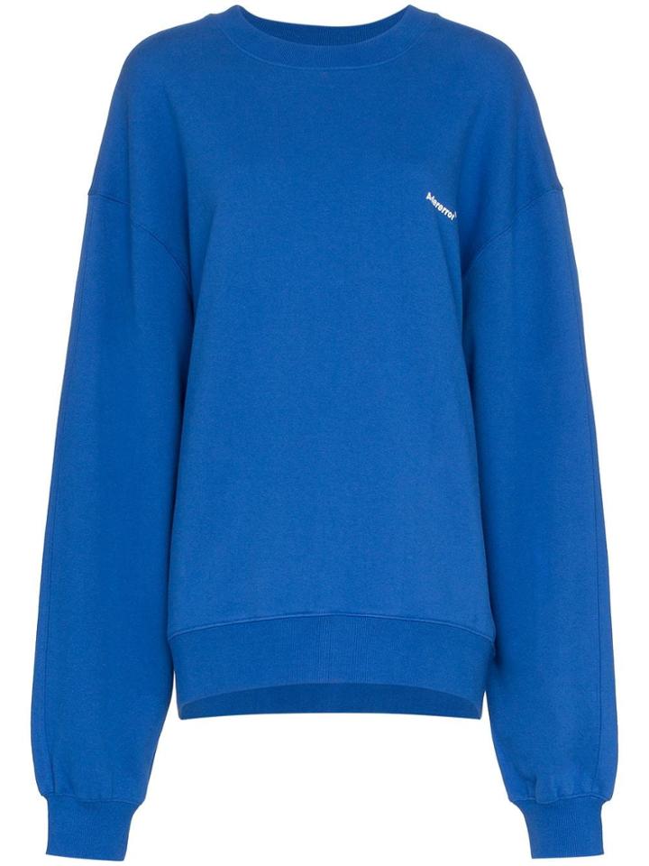 Ader Error Embroidered Cotton Jumper - Blue