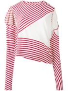 Mm6 Maison Margiela Asymmetric Striped Sweater, Women's, Size: Small, Red, Viscose/spandex/elastane