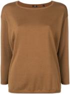 Aspesi Boat Neck Knitted Top - Brown