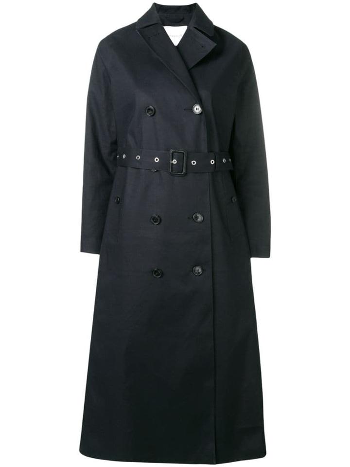 Mackintosh Black Bonded Cotton Long Trench Coat Lr-091