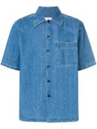 Ami Paris Short Sleeve Denim Shirt - Blue