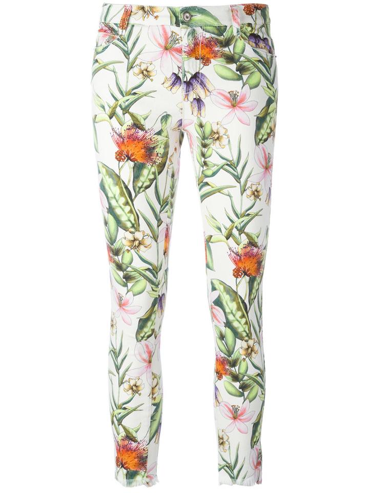 Ermanno Scervino Floral Skinny Trousers, Women's, Size: 42, Cotton/polyester/spandex/elastane