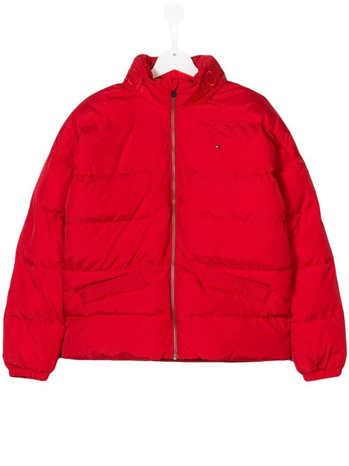 Tommy Hilfiger Junior Teen Concealed Hood Padded Jacket - Red