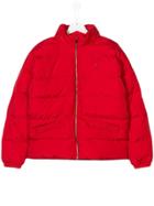 Tommy Hilfiger Junior Teen Concealed Hood Padded Jacket - Red