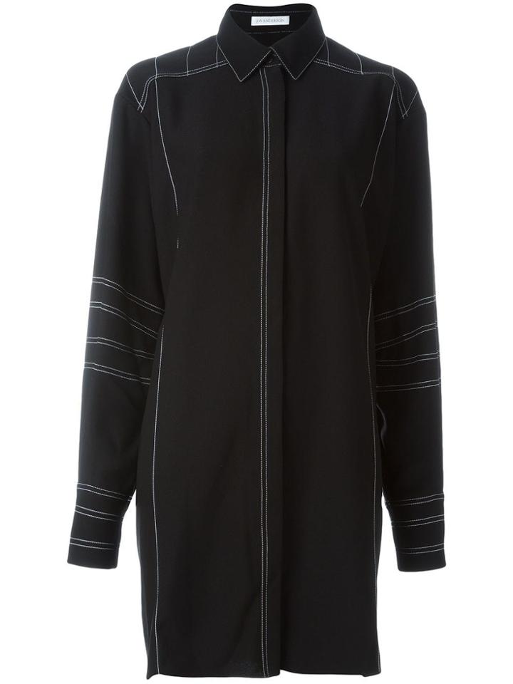 Jw Anderson Top Stitched Shirt Dress - Black