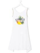 Lapin House Summer Print Sleeveless Dress - White