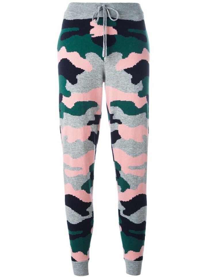Chinti And Parker Camouflage Intarsia Track Pants, Women's, Size: Medium, Grey, Cashmere/wool