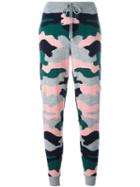 Chinti And Parker Camouflage Intarsia Track Pants, Women's, Size: Medium, Grey, Cashmere/wool
