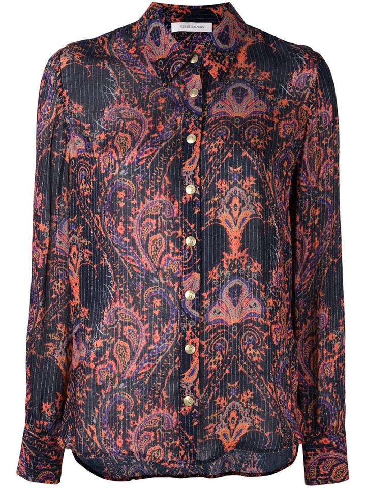 Pierre Balmain Striped Paisley Shirt