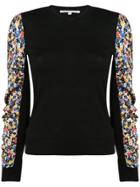 Veronica Beard Floral Print Sleeve Jumper - Black