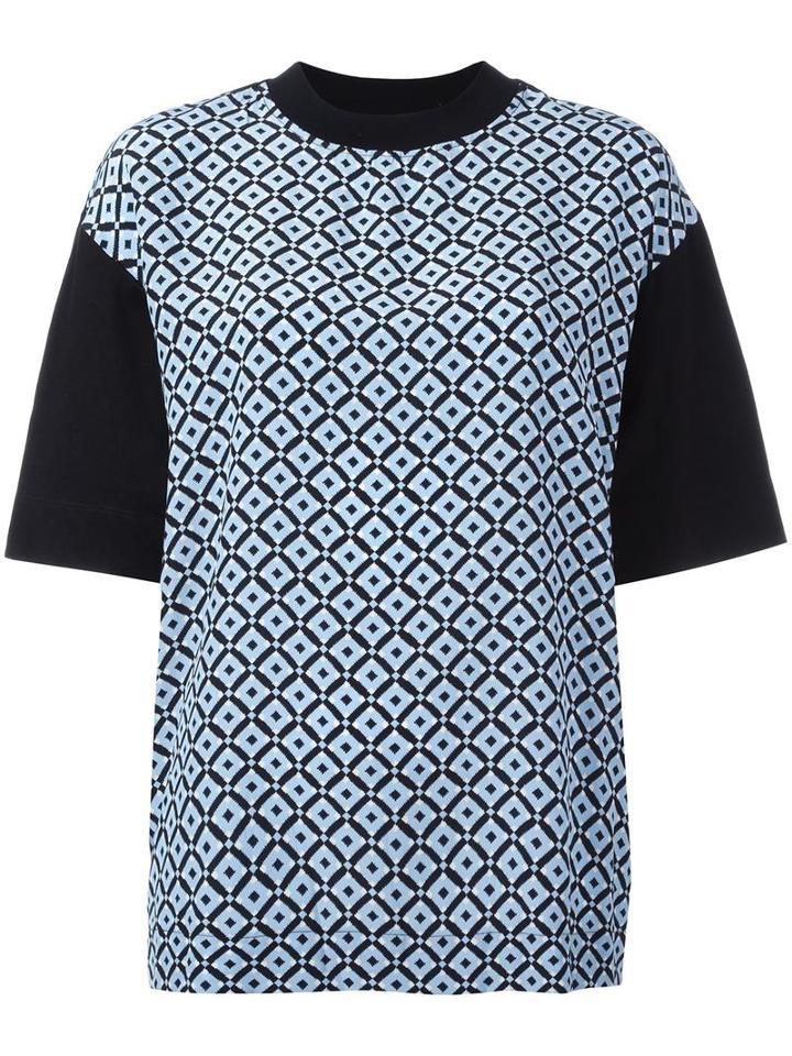 Marni Geometric T-shirt, Women's, Size: 36, Black, Cotton/silk