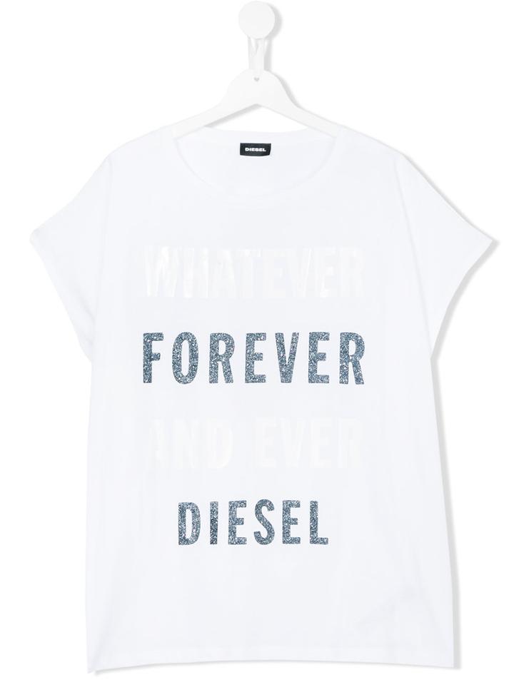 Diesel Kids - Teen Printed T-shirt - Kids - Cotton - 16 Yrs, Girl's, White