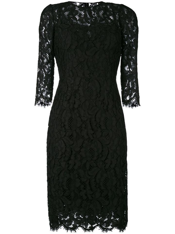 Dolce & Gabbana - Fitted Dress - Women - Silk/cotton/nylon/viscose - 40, Black, Silk/cotton/nylon/viscose