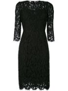 Dolce & Gabbana - Fitted Dress - Women - Silk/cotton/nylon/viscose - 40, Black, Silk/cotton/nylon/viscose