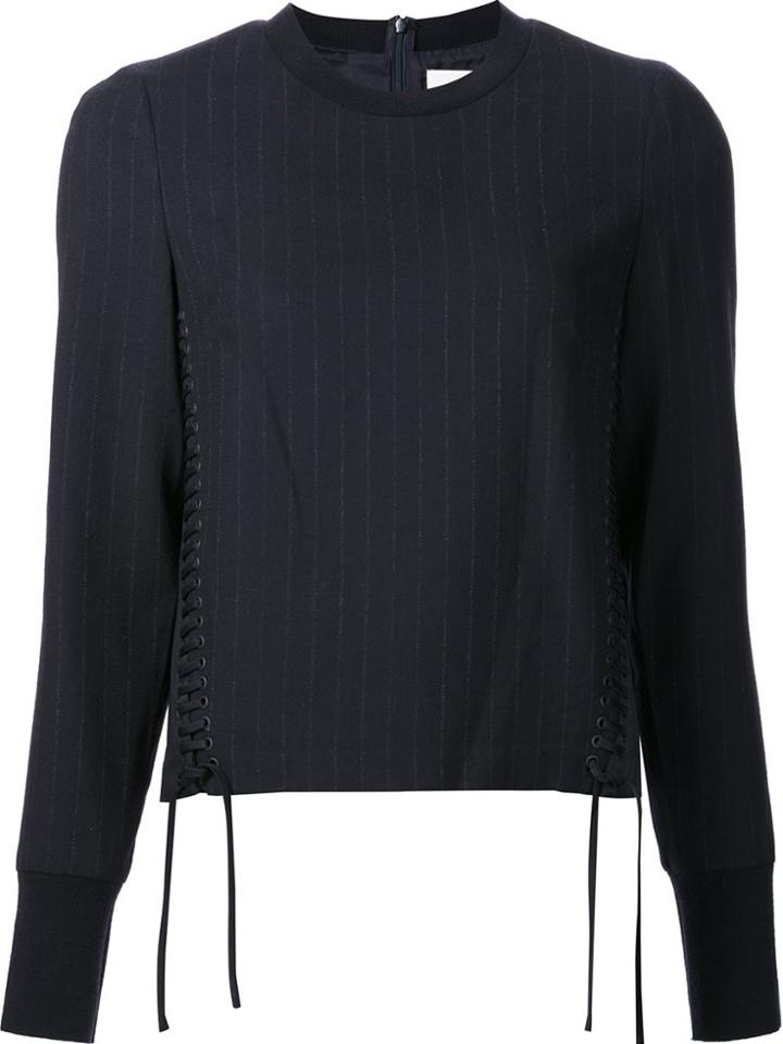 3.1 Phillip Lim Corset-seamed Pinstriped Top - Blue