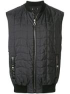 Salvatore Ferragamo Ribbed Trim Gilet - Blue
