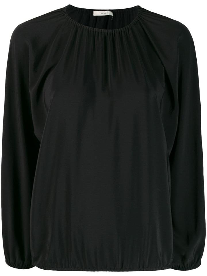 The Row Rain Gathered Blouse - Black