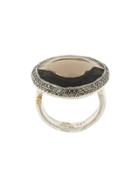 Rosa Maria Smokey Quartz And Diamond Ring - Metallic