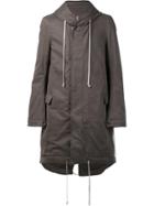 Rick Owens Drkshdw Padded Fishtail Hooded Coat - Grey