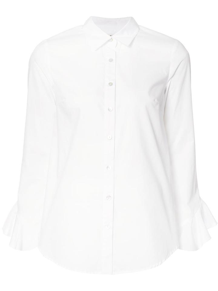 Suno Ruffled Sleeves Shirt, Women's, Size: 2, White, Cotton