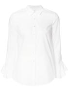 Suno Ruffled Sleeves Shirt, Women's, Size: 2, White, Cotton