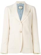 Gucci Two Button Blazer, Women's, Size: 40, Nude/neutrals, Wool/silk/spandex/elastane/viscose