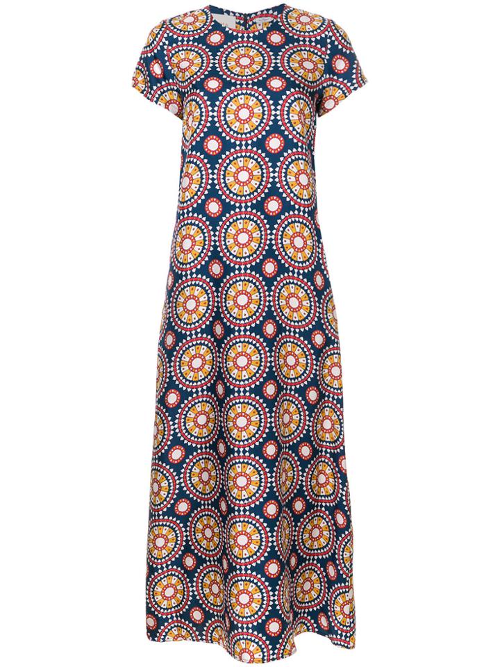La Doublej Printed Maxi Swing Dress - Blue