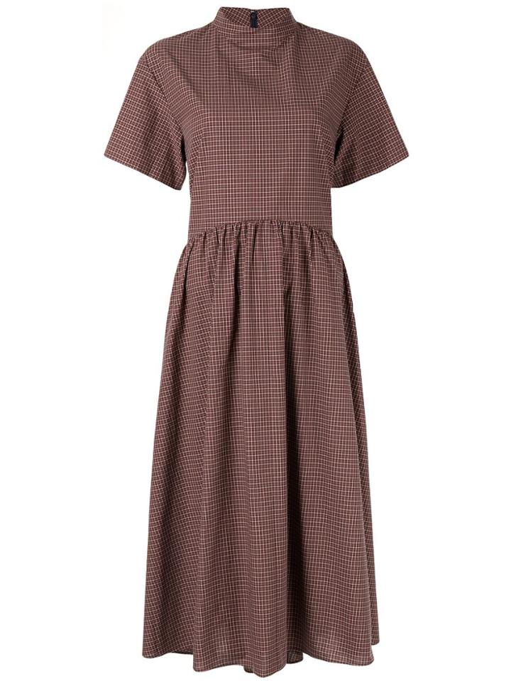 Le Ciel Bleu Check Volume Dress - Brown