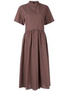 Le Ciel Bleu Check Volume Dress - Brown