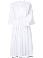 Tome Front Bow Midi Dress - White