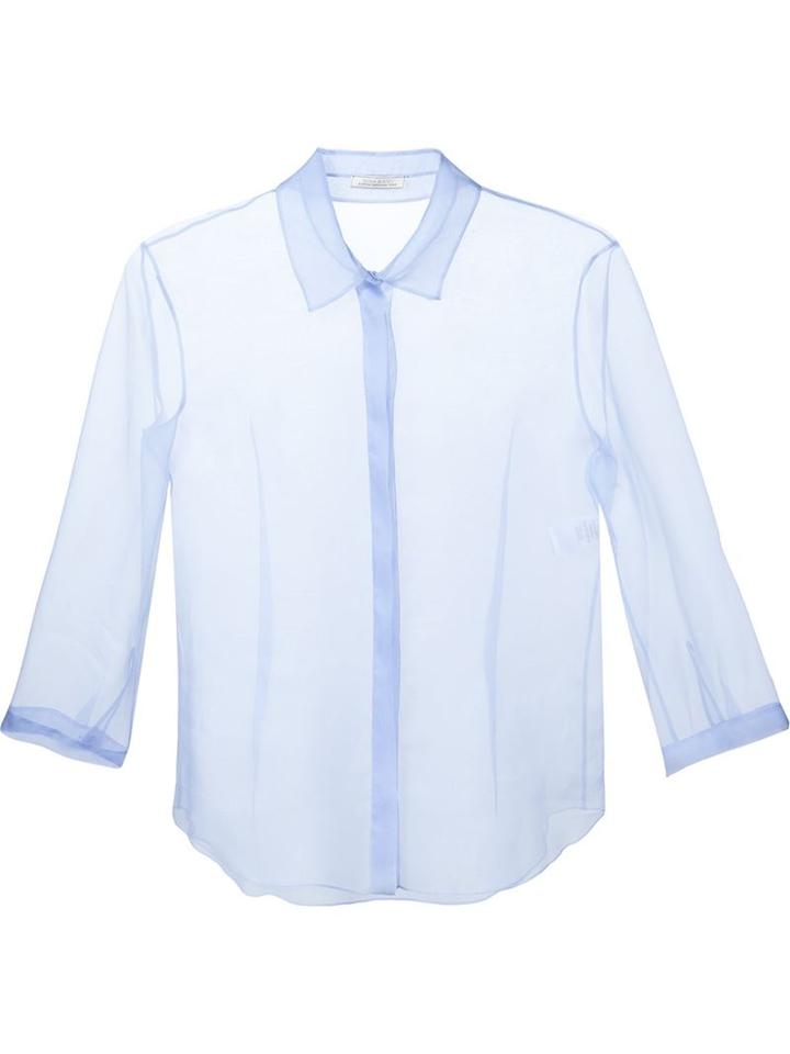 Nina Ricci Sheer Shirt, Women's, Size: 36, Blue, Silk
