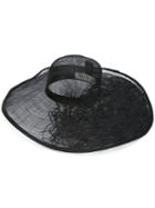 Isabel Benenato - Wide Brim Hat - Women - Cotton/straw - M, Women's, Black, Cotton/straw