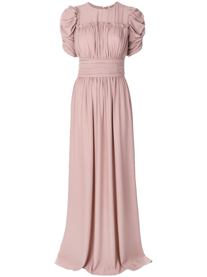 No21 Gathered Detail Gown - Pink & Purple
