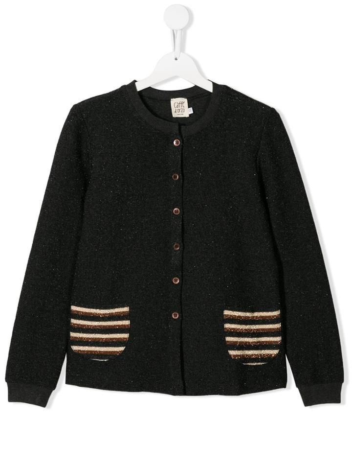 Caffe' D'orzo Teen Metallic Cardigan - Grey