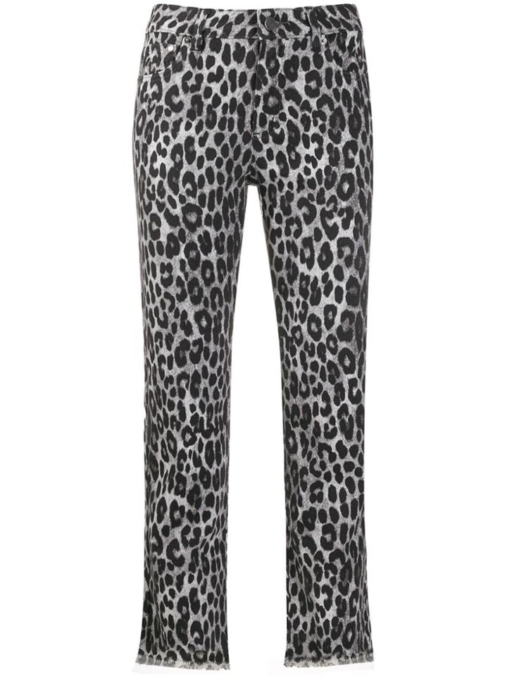 Michael Michael Kors Cheetah Pattern Cropped Trousers - Grey