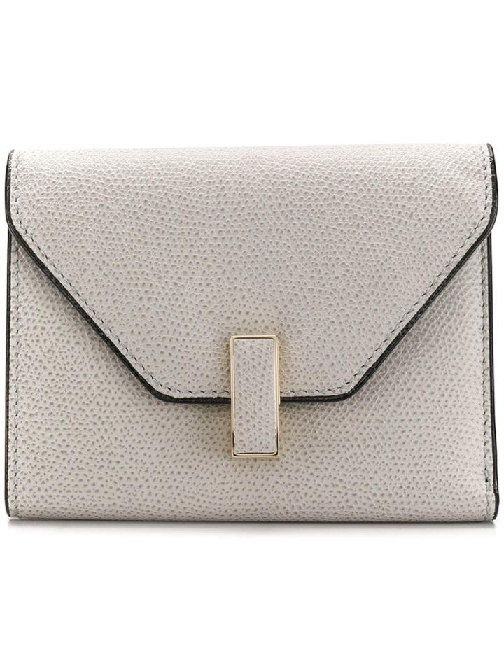Valextra Iside Foldover Wallet - Grey