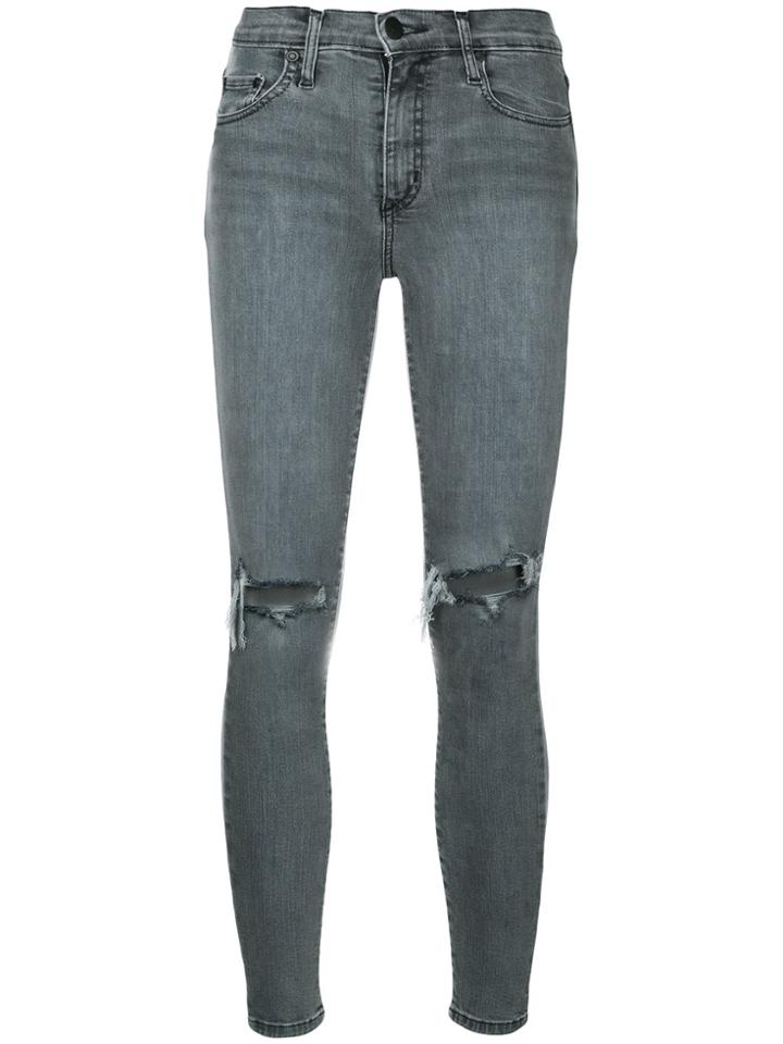 Nobody Denim Silvery Cult Skinny Ankle Jeans - Grey
