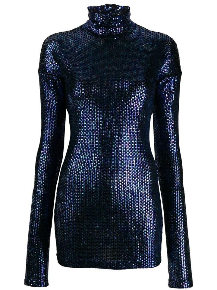 Romeo Gigli Pre-owned 1990's Metallic Mini Dress - Blue