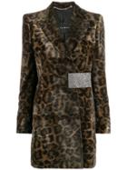 John Richmond Leopard Print Blazer - Grey