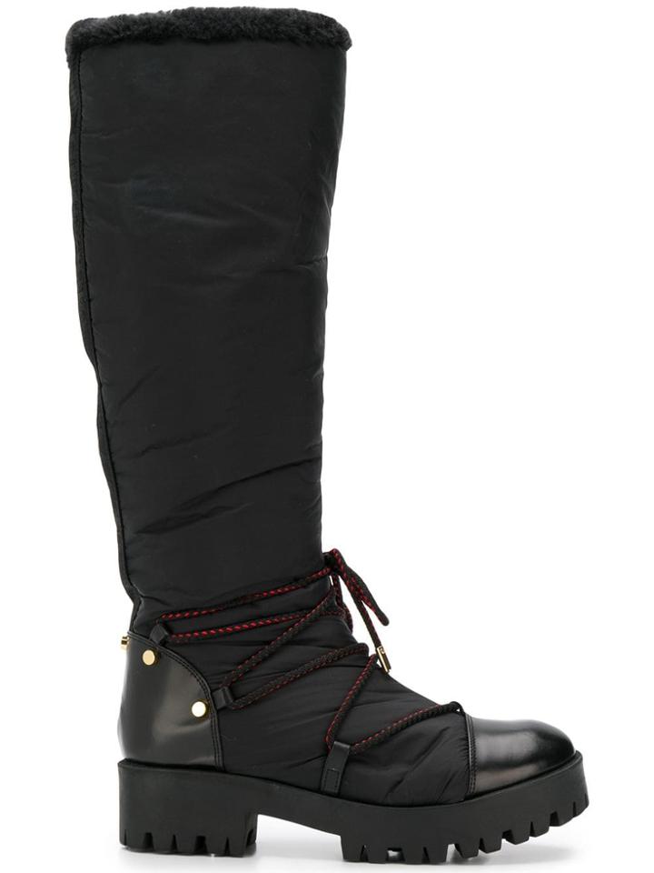 Emporio Armani Ridged Sole Boots - Black