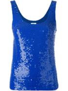 P.a.r.o.s.h. All-over Sequined Tank Top, Women's, Blue, Pvc/polyamide/spandex/elastane