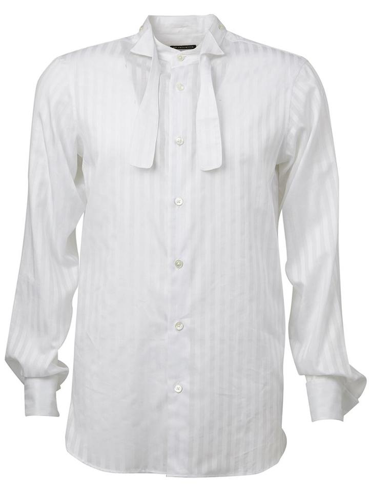Ann Demeulemeester Bow Tie Collar Striped Shirt