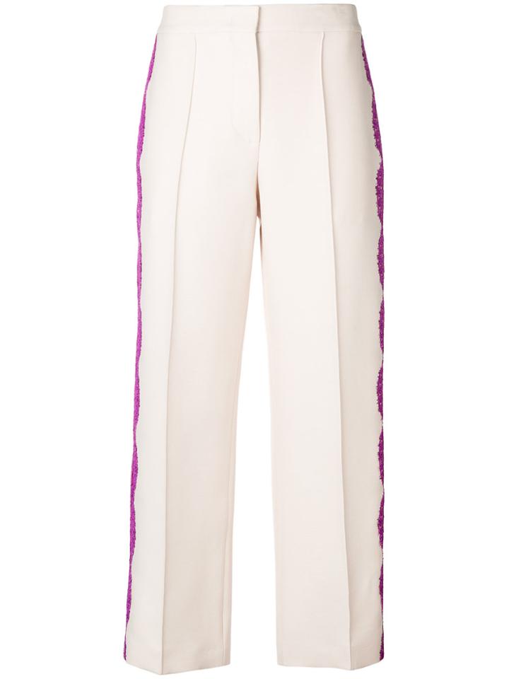 Emilio Pucci Lace Appliqué Cropped Trousers - Nude & Neutrals