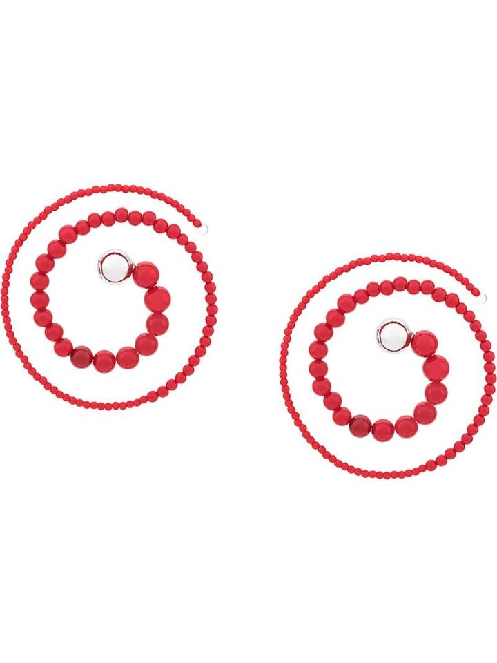 Y/project Spiral Beaded Earrings - Red